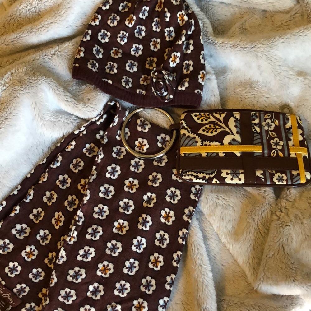 Vera Bradley Slate Blooms Bundle 💙💛🤎 Scarf/Hat